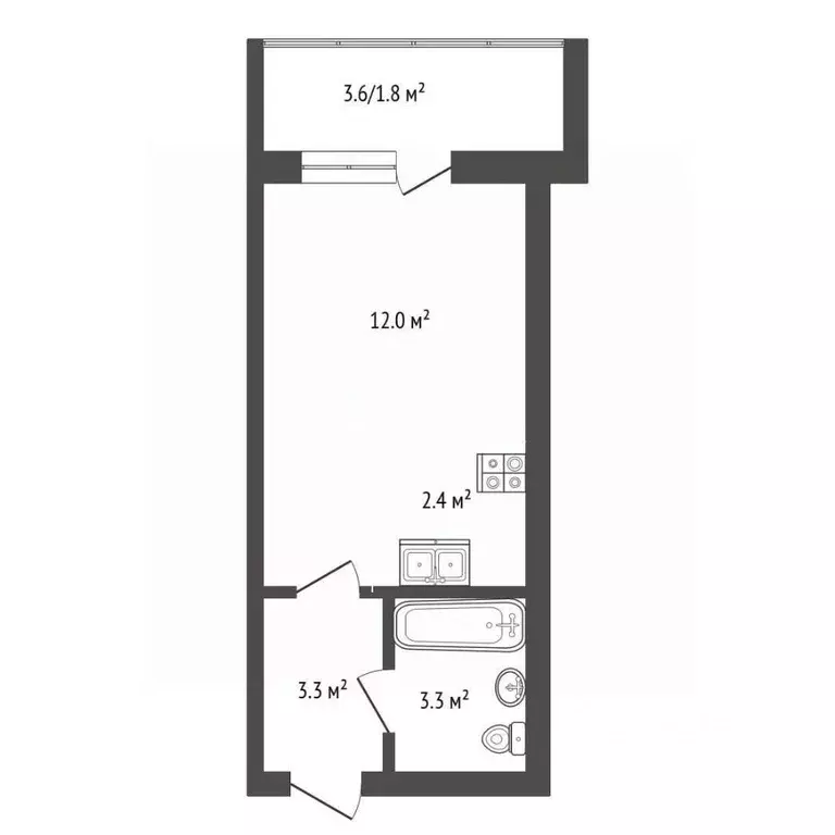 Студия Вологодская область, Вологда Новгородская ул., 34к3 (22.8 м) - Фото 2
