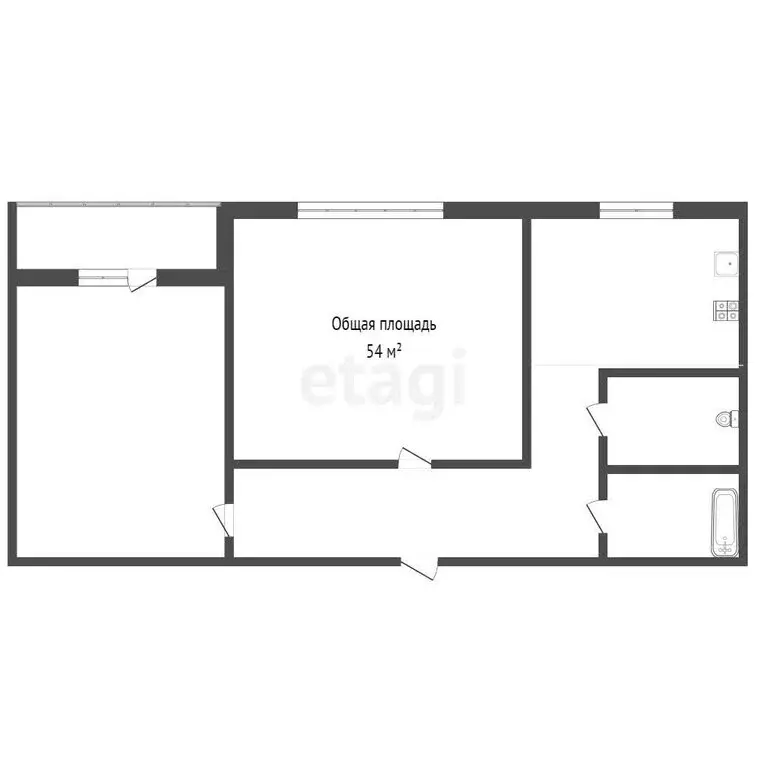 2-комнатная квартира: Междуреченск, Октябрьская улица, 11 (54 м) - Фото 0