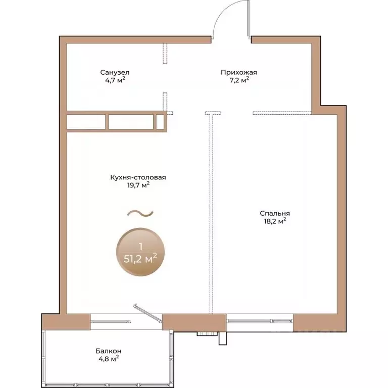 1-к кв. Красноярский край, Красноярск ул. Партизана Железняка (51.2 м) - Фото 1