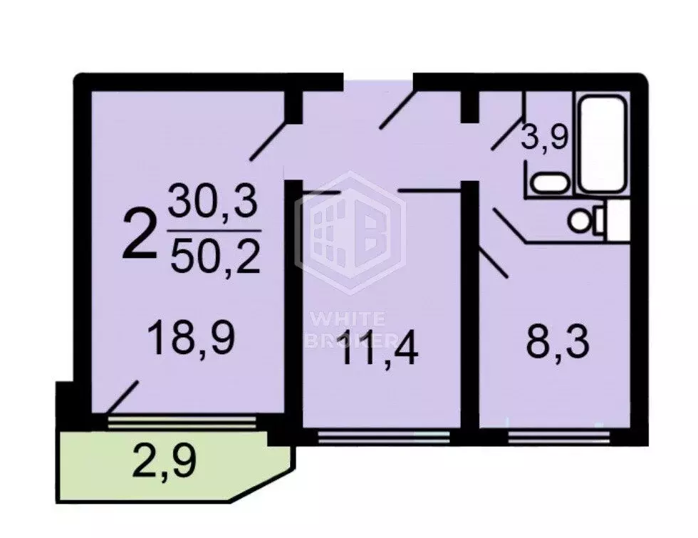 2-комнатная квартира: Москва, Мичуринский проспект, 31к1 (50.6 м) - Фото 1