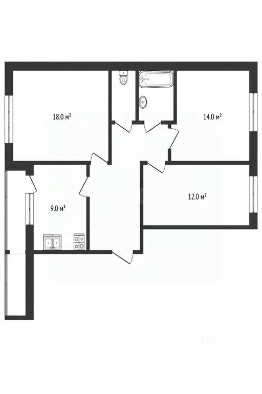 3-к кв. Московская область, Воскресенск ул. Мичурина, 19 (70.0 м) - Фото 2