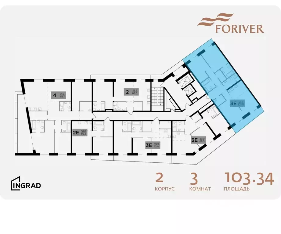 3-к кв. Москва Г мкр, Форивер жилой комплекс, 2 (103.34 м) - Фото 1