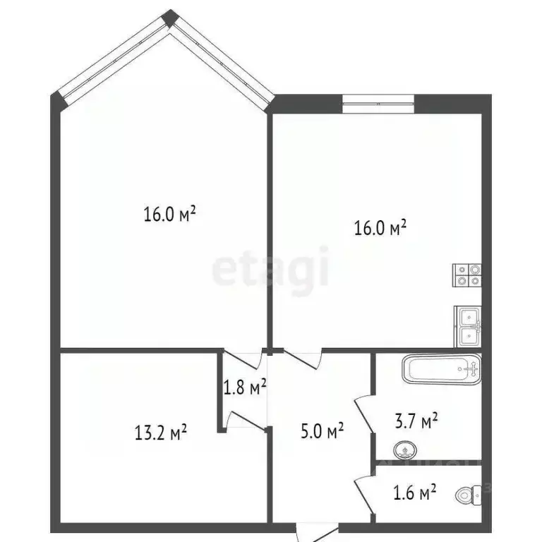 1-к кв. Санкт-Петербург ул. Орджоникидзе, 59к2 (57.0 м) - Фото 1