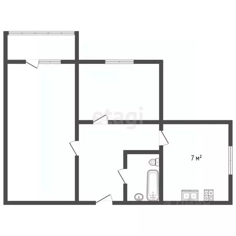 2-к кв. Санкт-Петербург, Санкт-Петербург, Кронштадт ул. Аммермана, 44 ... - Фото 2