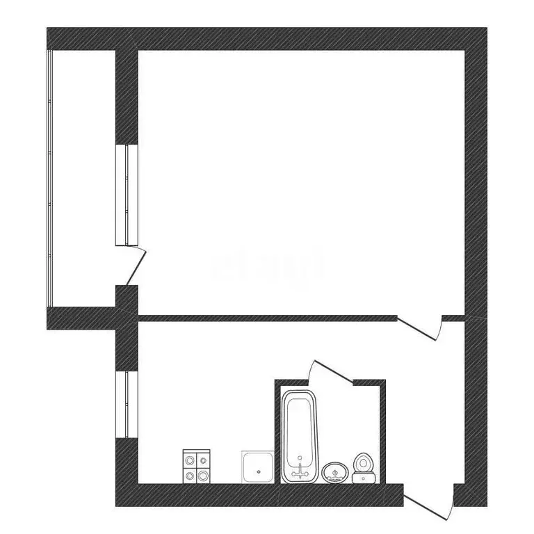 1-комнатная квартира: Балабаново, улица Гагарина, 3 (30.7 м) - Фото 1