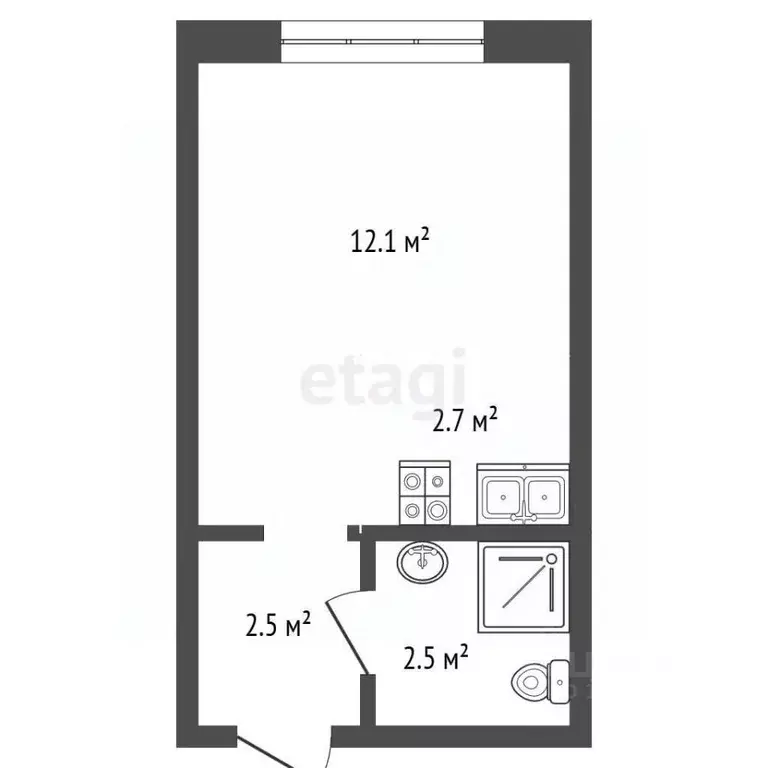 Студия Москва Лобненская ул., 13к4 (19.8 м) - Фото 2