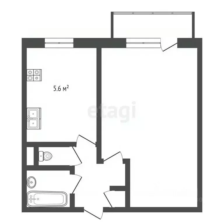 2-к кв. Крым, Феодосия ш. Симферопольское, 39 (43.3 м) - Фото 1