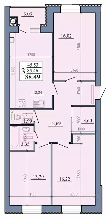 3-к кв. Рязанская область, Рыбное  (88.49 м) - Фото 1