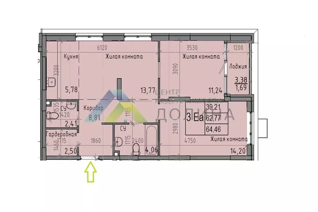 3-комнатная квартира: Волгоград, улица Грибанова, 3А (62.8 м) - Фото 1