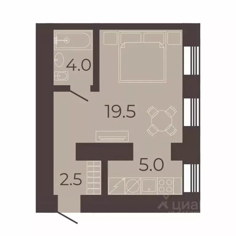 Студия Санкт-Петербург наб. Канала Грибоедова, 84 (30.6 м) - Фото 2