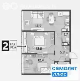 2-комнатная квартира: Краснодар, микрорайон Догма Парк, улица Марины ... - Фото 0