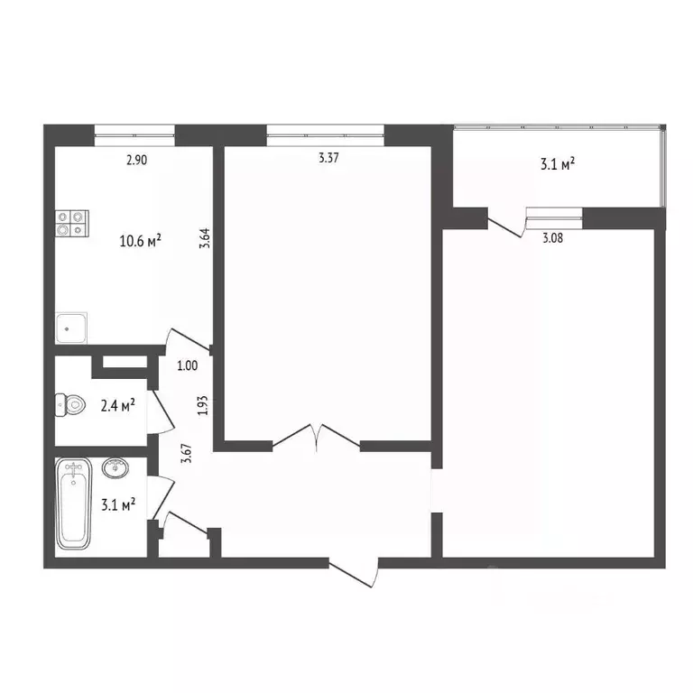 2-к кв. Тюменская область, Тюмень ул. Щербакова, 96А (53.0 м) - Фото 2