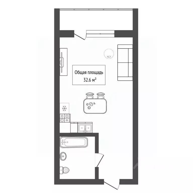 Студия Новосибирская область, Новосибирск Гурьевская ул., 177/1 (32.6 ... - Фото 1