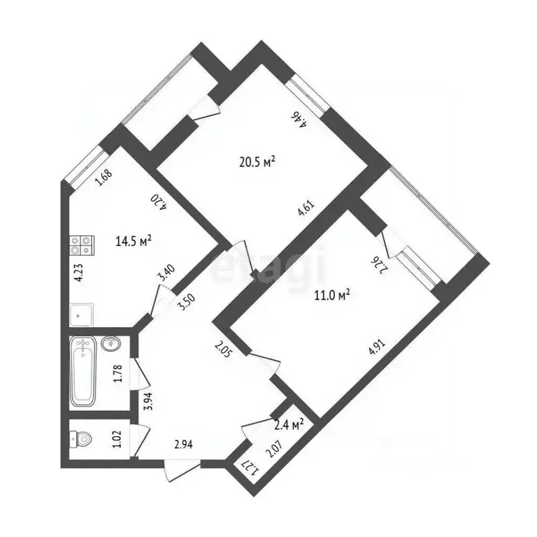 2-к кв. Тюменская область, Тюмень 6-й мкр, ул. Валерии Гнаровской, ... - Фото 2