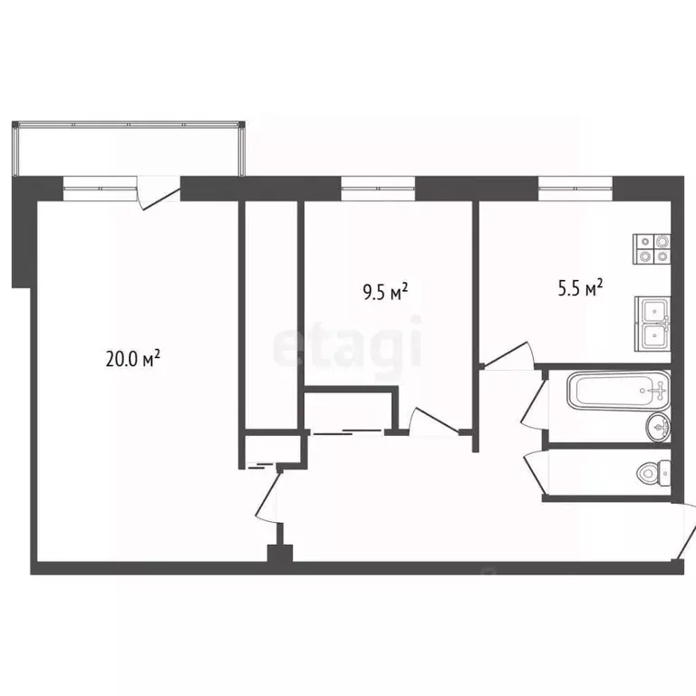 2-к кв. Московская область, Долгопрудный Дирижабельная ул., 10 (43.4 ... - Фото 2