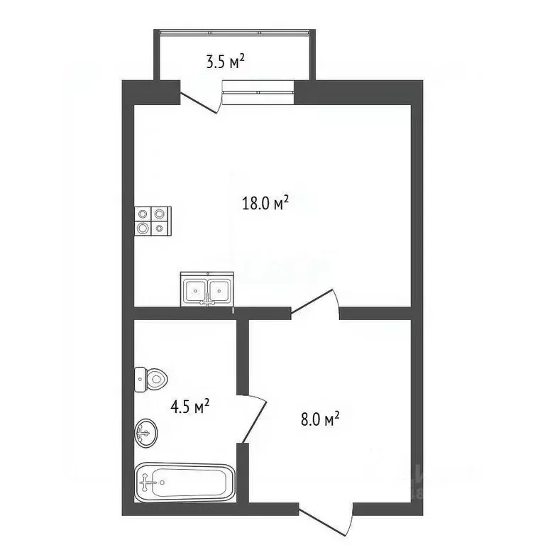 Студия Краснодарский край, Геленджик ул. Витебская, 10к10/1 (30.2 м) - Фото 2