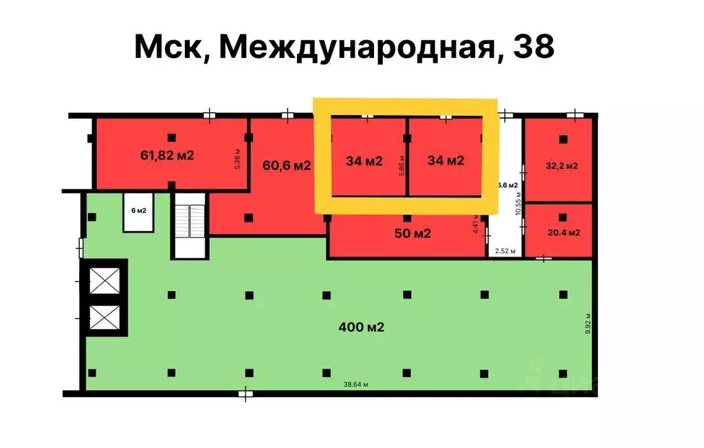 Торговая площадь в Москва Международная ул., 38 (34 м) - Фото 1