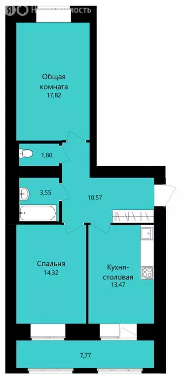 Помещение свободного назначения (61.53 м) - Фото 1