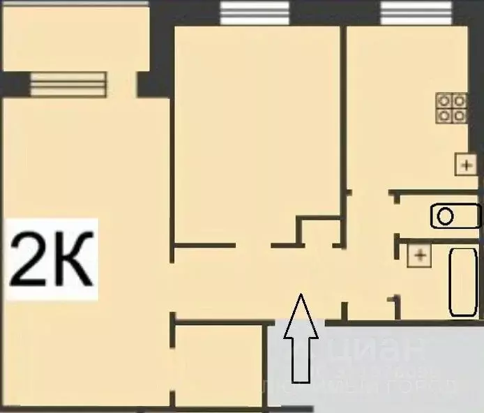 2-к кв. Нижегородская область, Нижний Новгород просп. ... - Фото 1