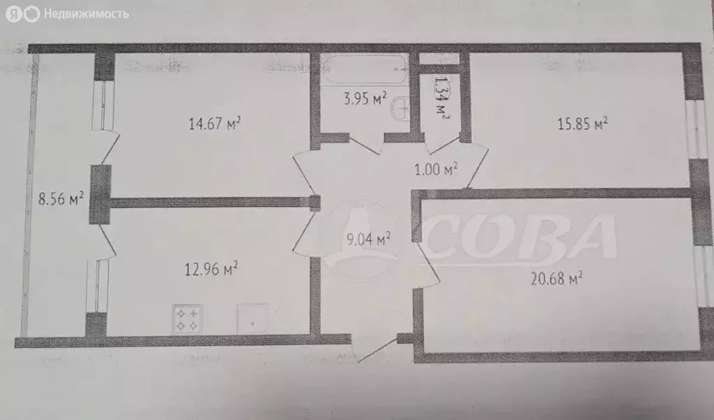 3-комнатная квартира: Тобольск, 15-й микрорайон, 14 (82 м) - Фото 1