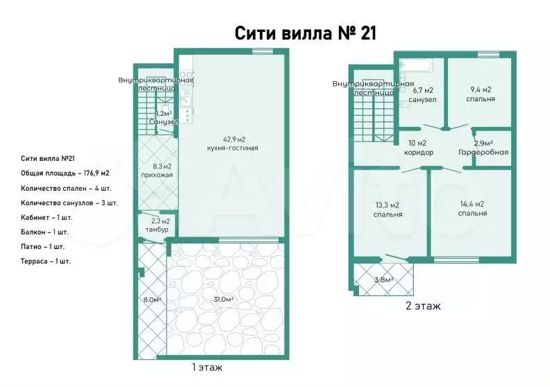 4-к. квартира, 176,9 м, 2/3 эт. - Фото 0