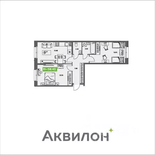 2-к кв. Архангельская область, Северодвинск Аквилон Север жилой ... - Фото 0