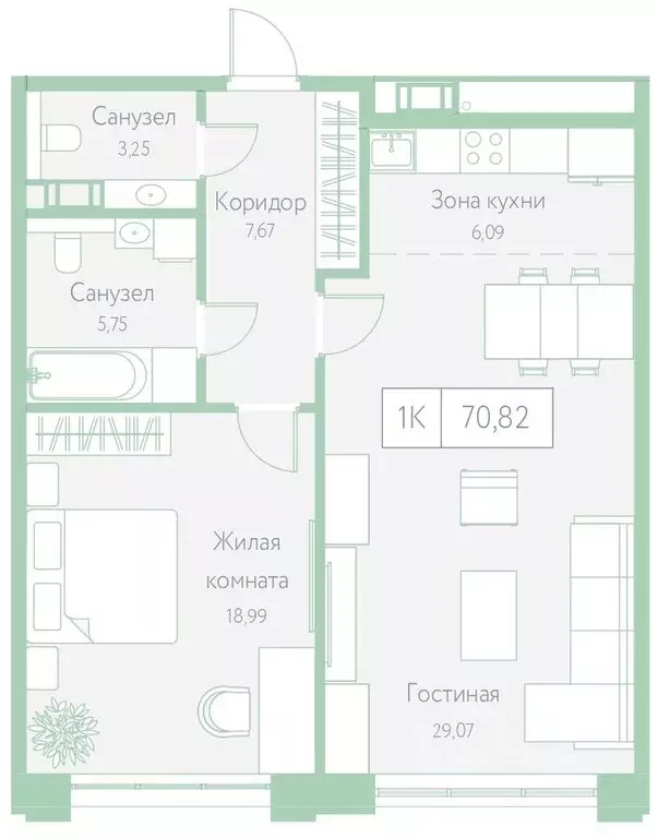 1-к кв. Хабаровский край, Хабаровск Доступный пер., 14 (70.82 м) - Фото 1