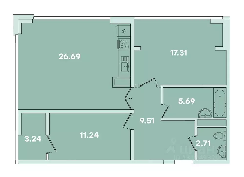 2-к кв. Иркутская область, Иркутск ул. Петрова, 16 (80.0 м) - Фото 0