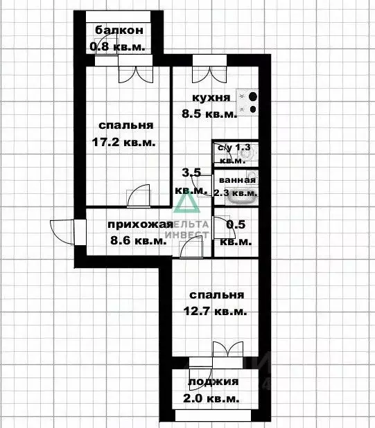 2-к кв. Башкортостан, Уфа ул. Степана Кувыкина, 4/1 (54.1 м) - Фото 1