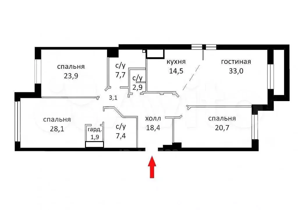4-к. квартира, 143,2 м, 7/12 эт. - Фото 0