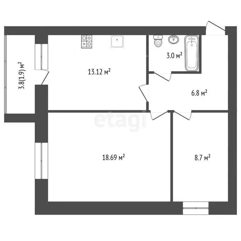 2-комнатная квартира: Вологда, улица Космонавта Беляева, 32к3 (51 м) - Фото 1