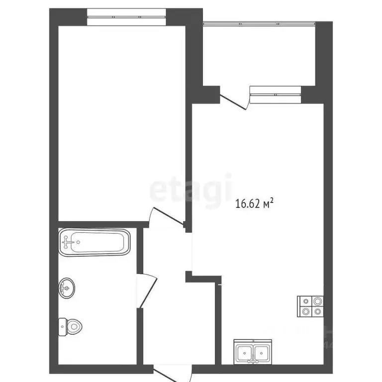 1-к кв. Тюменская область, Тюмень Одесская ул., 7/1 (39.81 м) - Фото 1