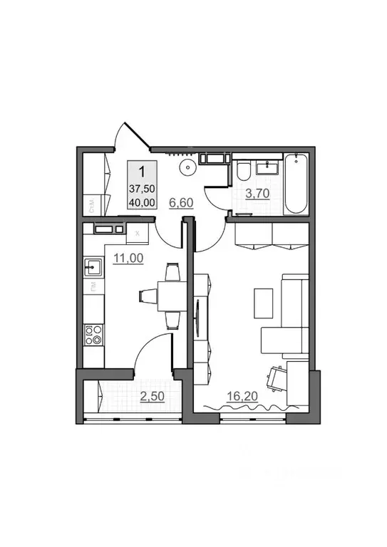 1-к кв. Саратовская область, Балаково Династия клубный дом,  (37.5 м) - Фото 1