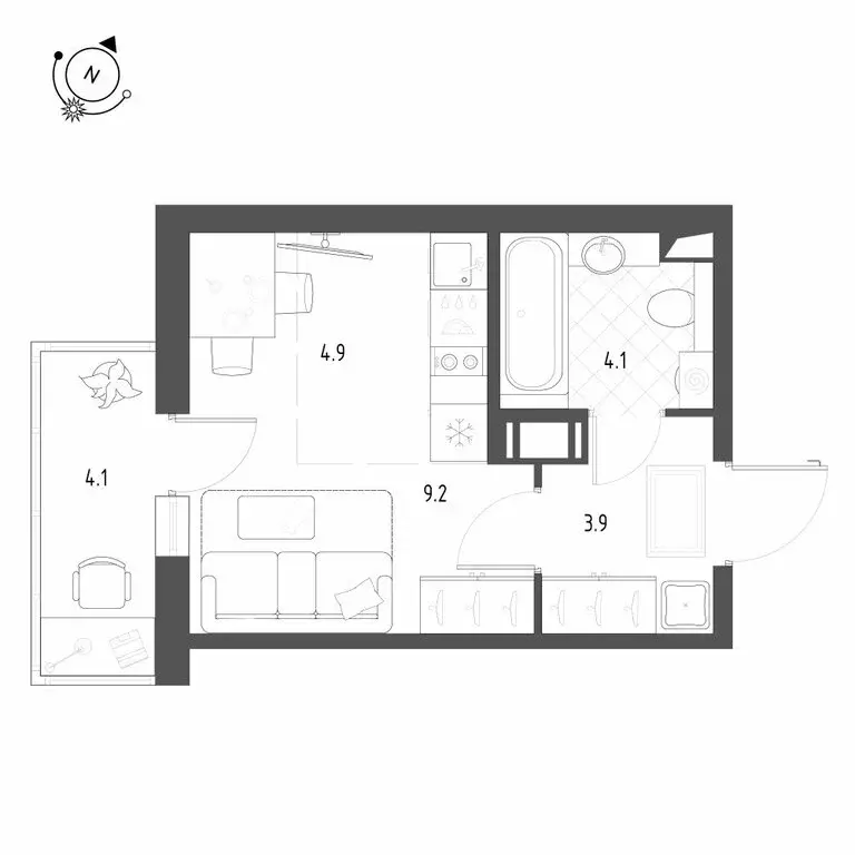 Квартира-студия: Шушары, Чудовская улица, 14к1 (23.2 м) - Фото 1