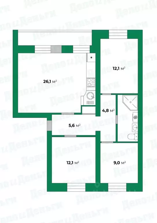 3-к кв. Кировская область, Киров ул. Щорса, 26б (75.6 м) - Фото 0