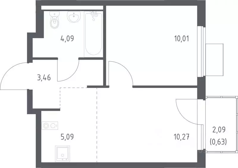1-к кв. Московская область, Ленинский городской округ, д. Коробово ... - Фото 1