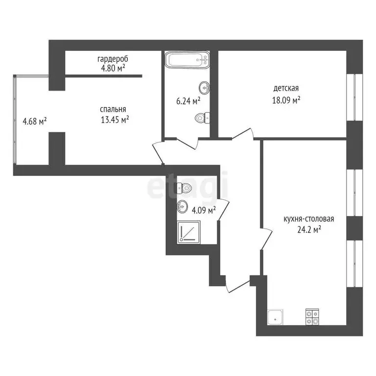 2-комнатная квартира: Калининград, Артиллерийская улица, 34 (87 м) - Фото 0