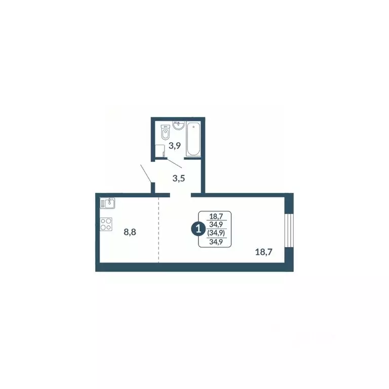 1-к кв. Кировская область, Киров ул. Анжелия Михеева, 5 (34.9 м) - Фото 0