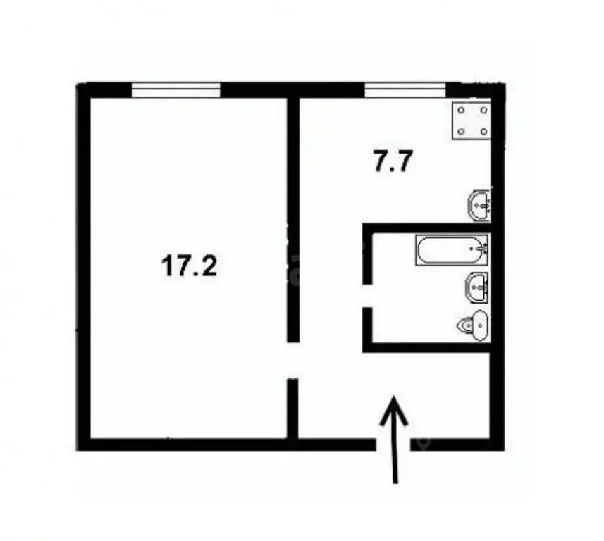 1-к кв. Кемеровская область, Новокузнецк ул. Тореза, 22 (32.2 м) - Фото 2