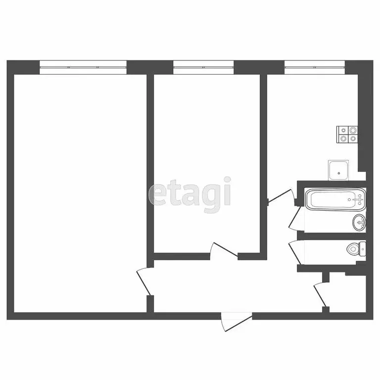 2-комнатная квартира: Тверь, улица Пржевальского, 61 (44 м) - Фото 1