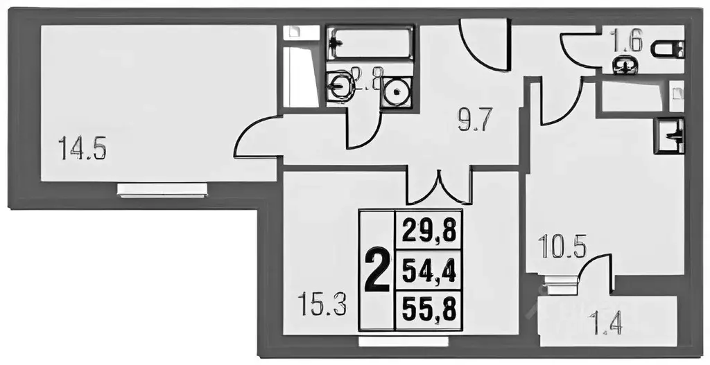 2-к кв. Московская область, Котельники Новые Котельники мкр, 18 (56.5 ... - Фото 1