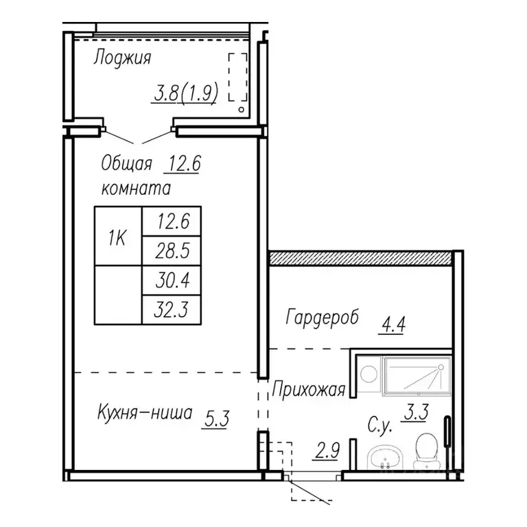 1-к кв. Алтайский край, Барнаул ул. Антона Петрова, 210Б (30.4 м) - Фото 0