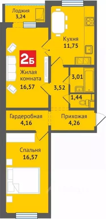 2-к кв. Марий Эл, Медведево городское поселение, Медведево пгт ул. ... - Фото 0
