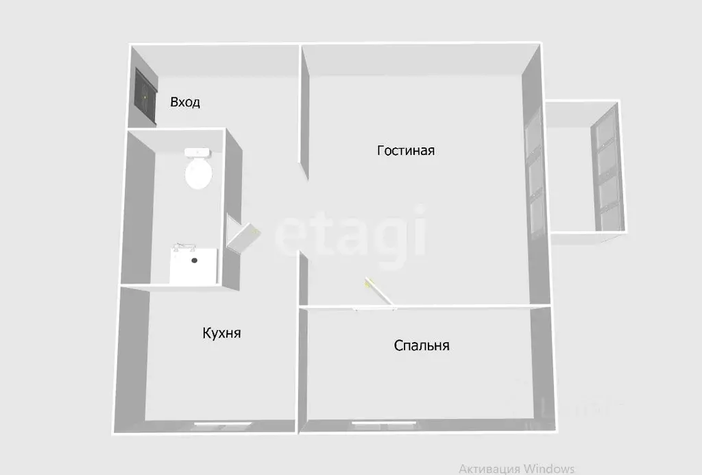 2-к кв. Сахалинская область, Южно-Сахалинск ул. Ленина, 297 (29.3 м) - Фото 1