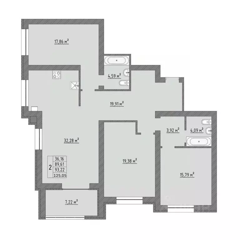 3-к кв. Ивановская область, Иваново Кооперативная ул., 3 (125.05 м) - Фото 0