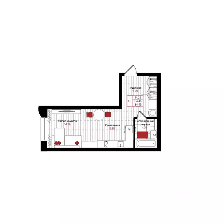 Студия Татарстан, Казань  (34.45 м) - Фото 1