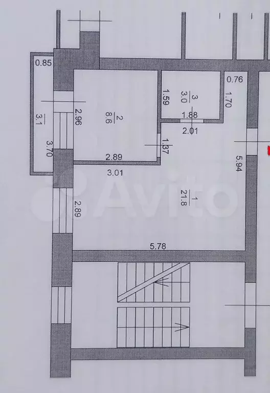 1-к. квартира, 33,4 м, 4/5 эт. - Фото 0