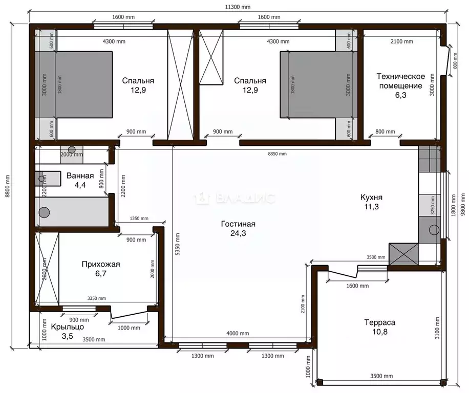Дом в Алтайский край, Первомайский район, с. Фирсово, Рощино мкр ул. ... - Фото 2