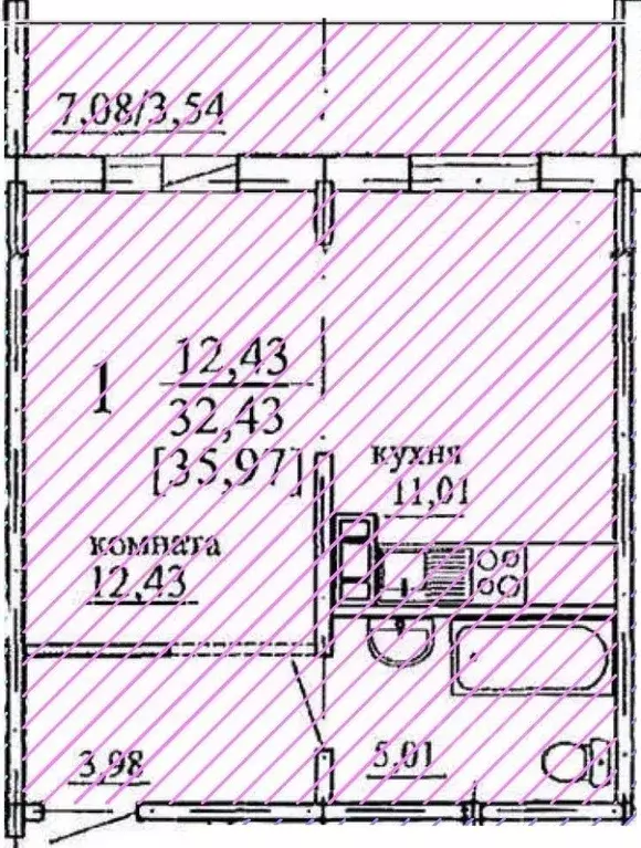 1-к кв. Челябинская область, Челябинск ул. Кулибина (35.97 м) - Фото 0