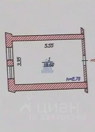 Комната Чувашия, Чебоксары ул. Чапаева, 18 (18.6 м) - Фото 2